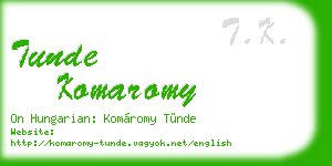 tunde komaromy business card